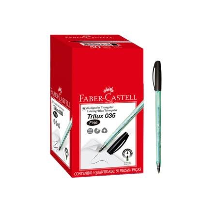 Boligrafo Punta Fina Trilux 035 Negro Faber Castell