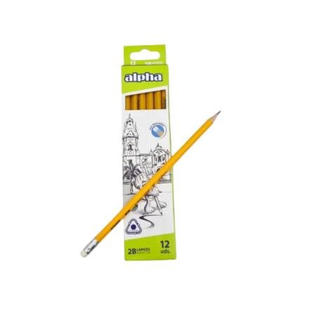 Lapiz 2B Grafito Con Borrador  Alpha Office
