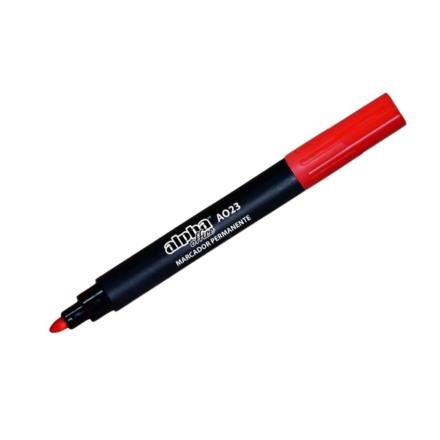 Marcador Plumon Permanente AO23 Rojo Alpha Office