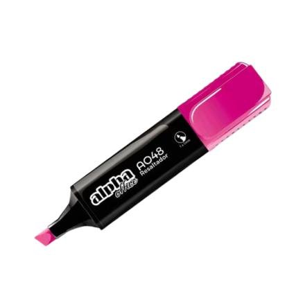 Marcador Plumon Resaltador AO48 Rosado Alpha Office